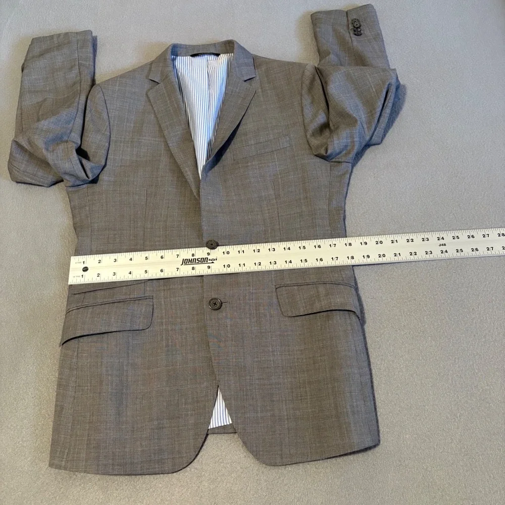Banana Republic Blazer 38R Grey Glen Plaid Modern Slim Fit Wool Sport Coat